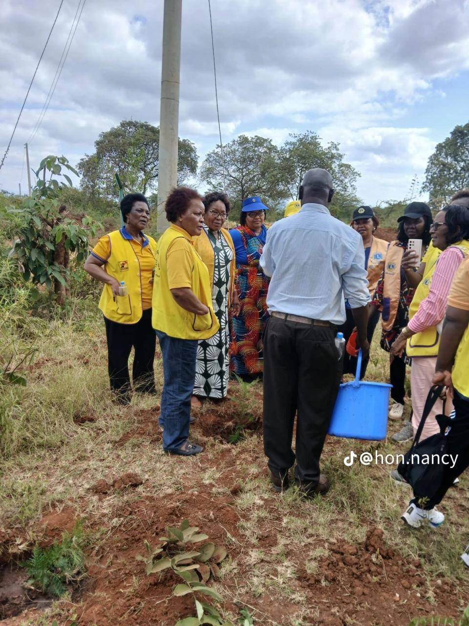 Hon. Nancy Kavinya Kioko with community leaders during a field visit