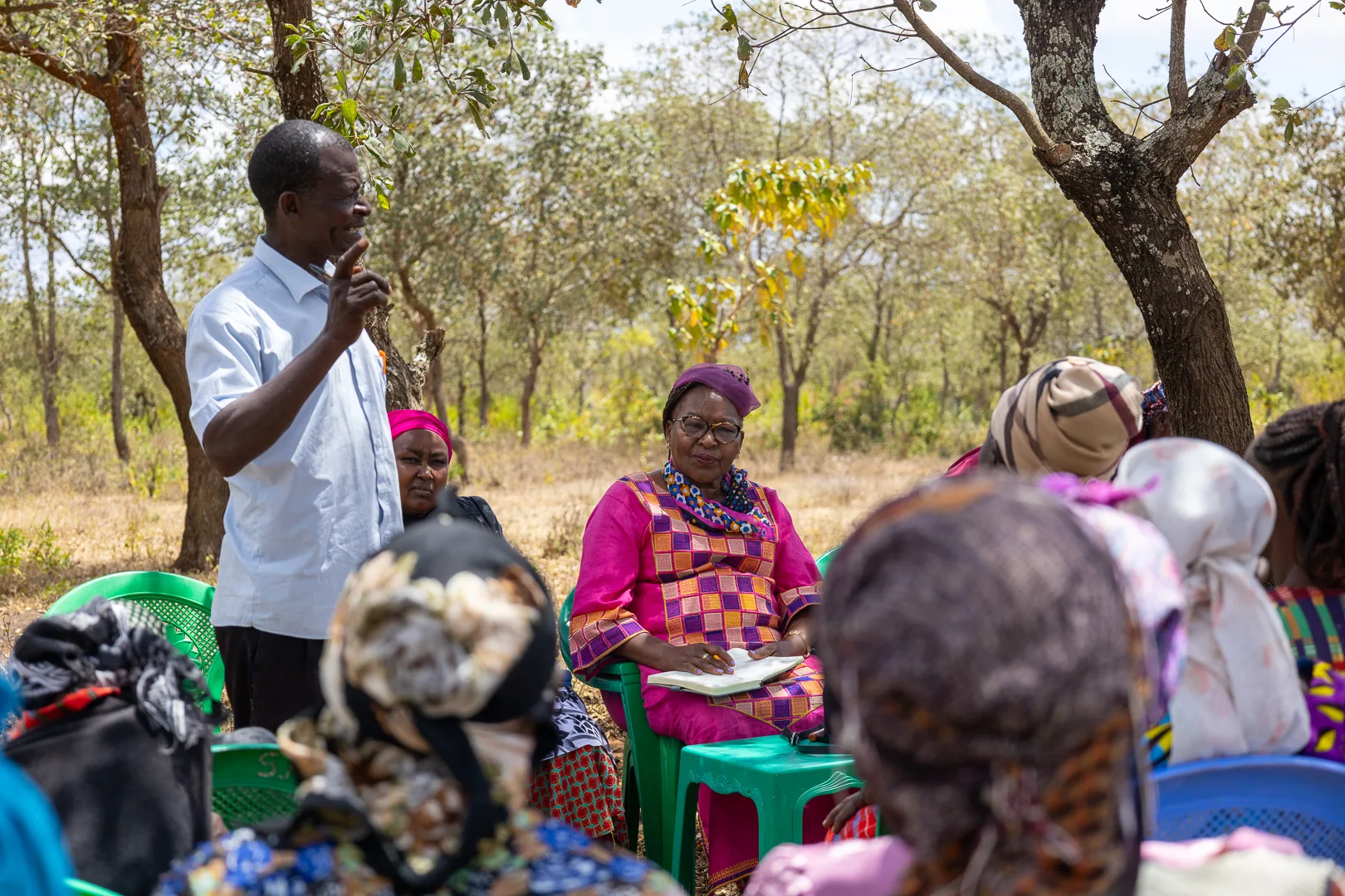 Hon. Nancy Kavinya Kioko and community leaders during a field visit in Yatta