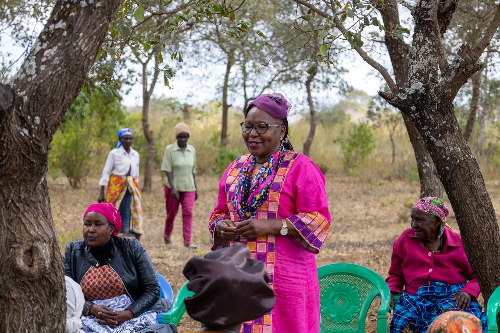 Hon. Nancy Kavinya Kioko speaking with residents during a community meeting