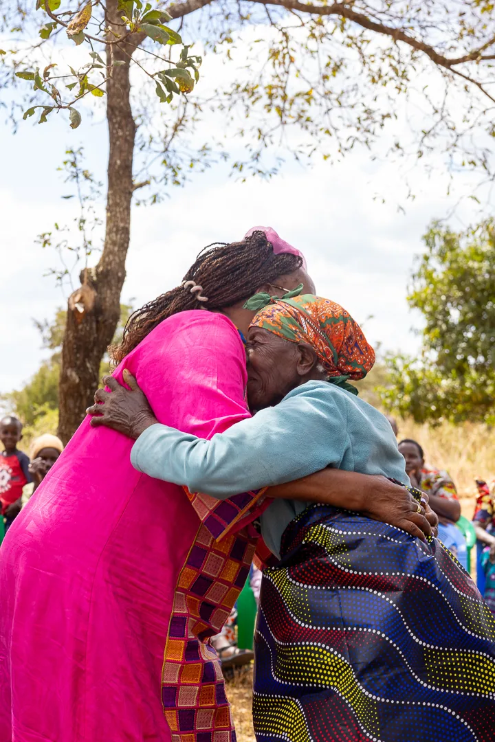 Hon. Nancy Kavinya Kioko greeting a community member during an outreach visit