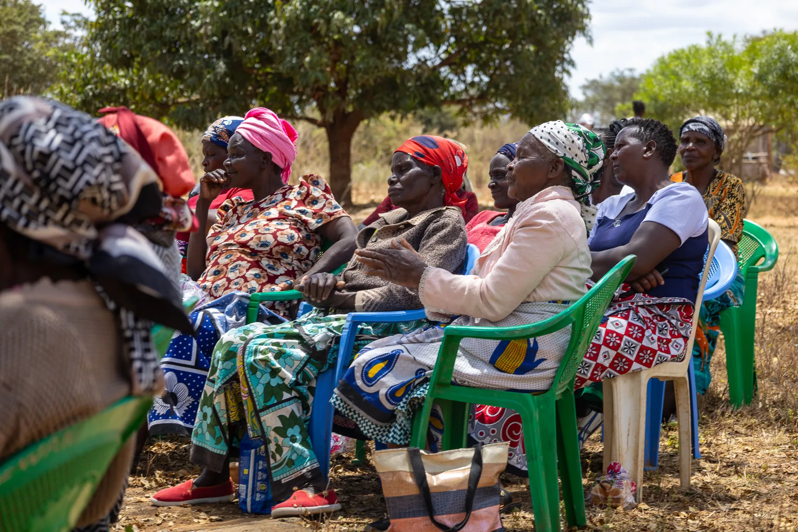 Women gathered to listen and share at a community forum